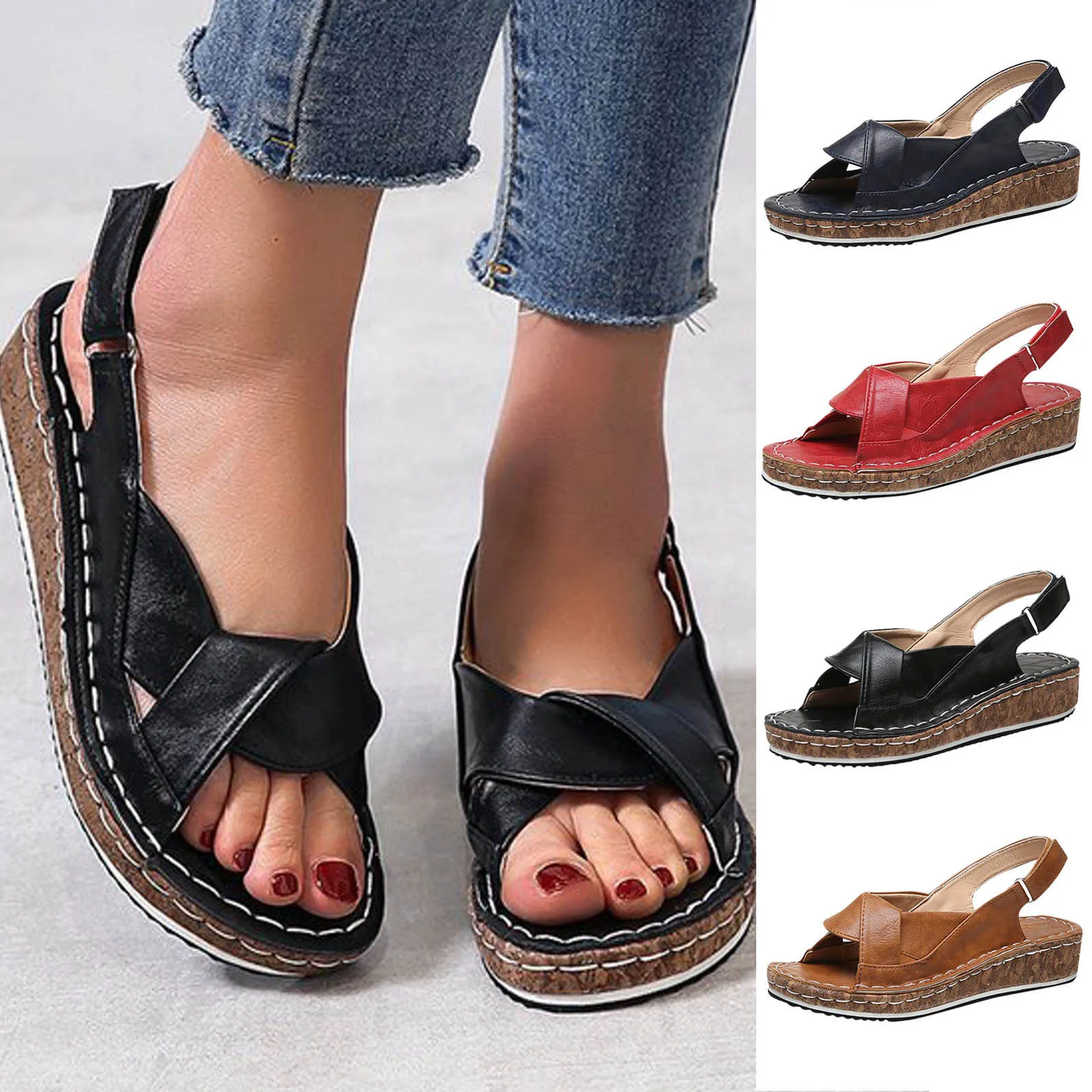 Fashion Women Solid Summer Ladies Comfy Sandals Slope Heel Casual Beach Shoes sandales femmes été sandals women 2021
Fashion Women Solid Summer Ladies Comfy Sandals Slope Heel Casual Beach Shoes sandales femmes été sandals women 2021