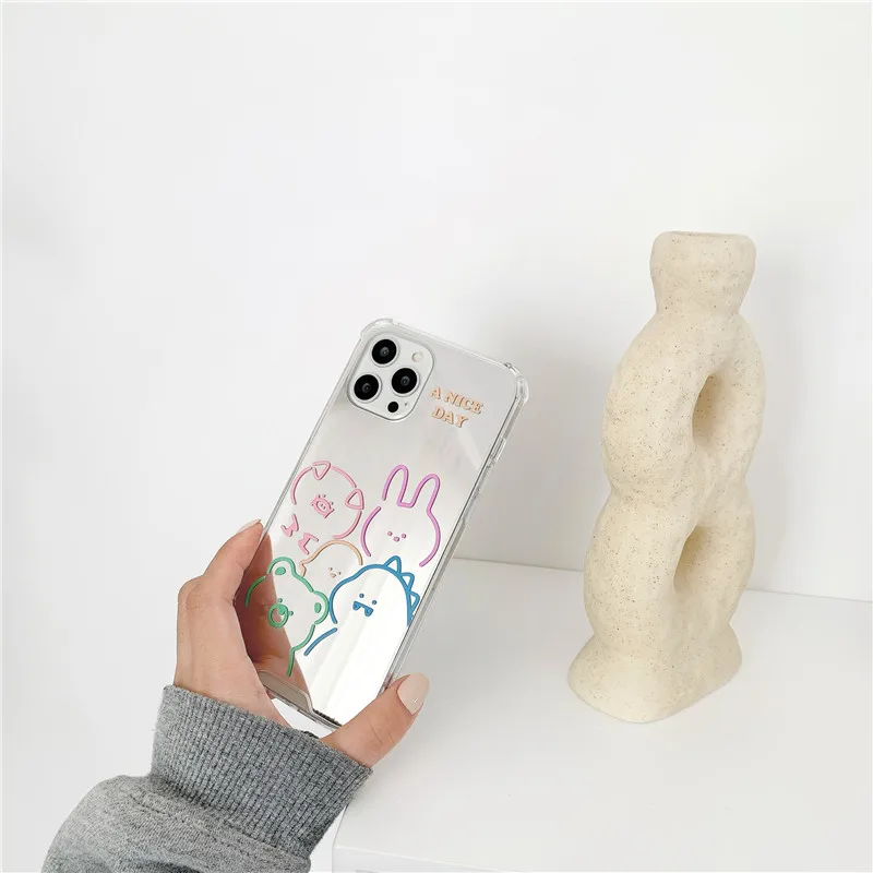 Cute Cartoon Animals Airbag Mirror Case for iphone 12 11 Pro MAX mini 8 7 Plus X XS Max XR SE 2020 Shockproof Soft Silicon Cove
Cute Cartoon Animals Airbag Mirror Case for iphone 12 11 Pro MAX mini 8 7 Plus X XS Max XR SE 2020 Shockproof Soft Silicon Cove