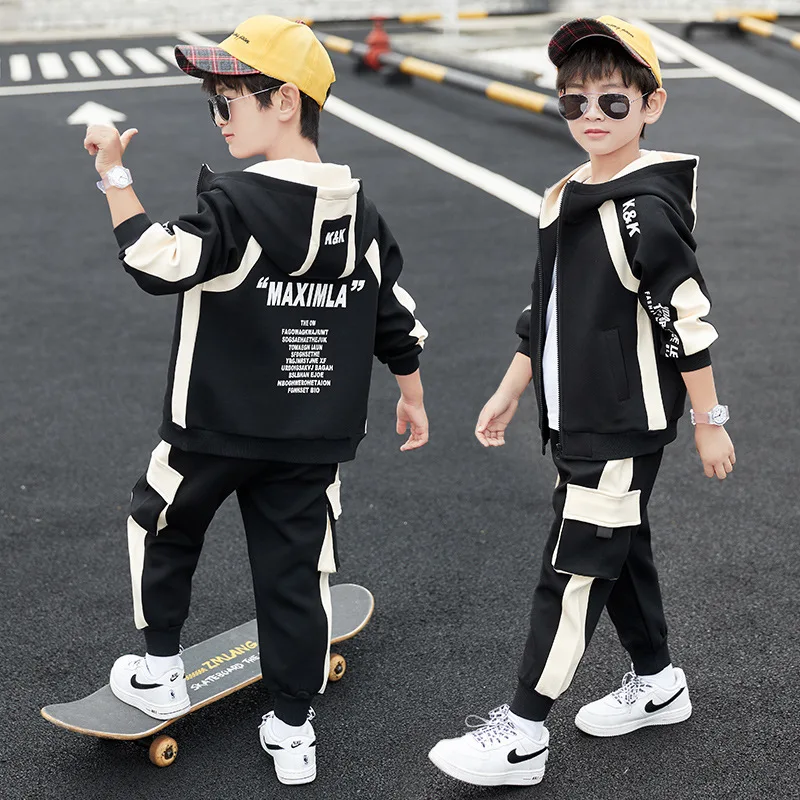 Zipper Spring Summer Boys Clothing SuitsCoat + Pants 2pcs/Set Kids Jacket Teenager Sport LeisureTracksuit High Quality 
Zipper Spring Summer Boys Clothing SuitsCoat + Pants 2pcs/Set Kids Jacket Teenager Sport LeisureTracksuit High Quality