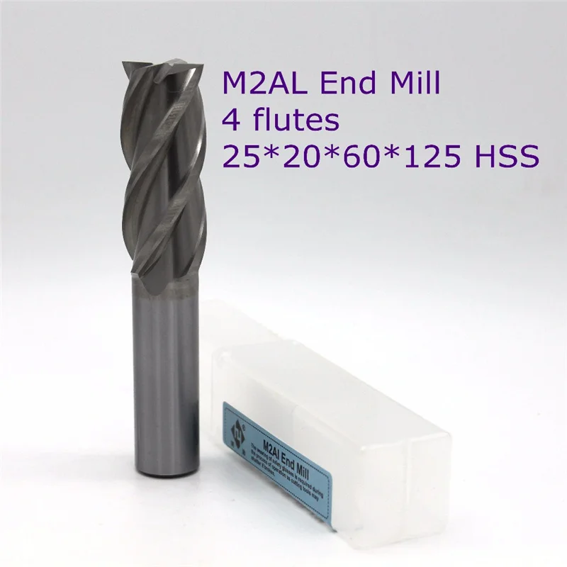 Концевая Фреза HSS M2AL для фрезерных станков с 4 канавками 5 шт. 25*20*60*125 | Инструменты