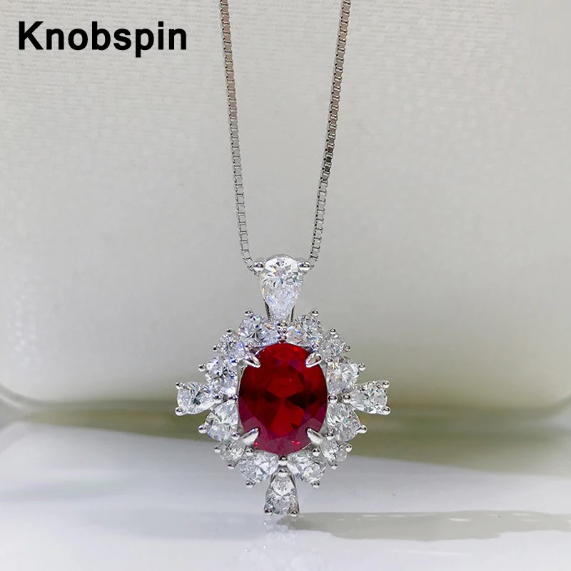 Knobspin Luxury 100% 925 Sterling Silver Ruby Egg Shaped 8*8mm High Carbon Diamond Pendant Necklace For Women Fine Jewelry Gifts
Knobspin Luxury 100% 925 Sterling Silver Ruby Egg Shaped 8*8mm High Carbon Diamond Pendant Necklace For Women Fine Jewelry Gifts