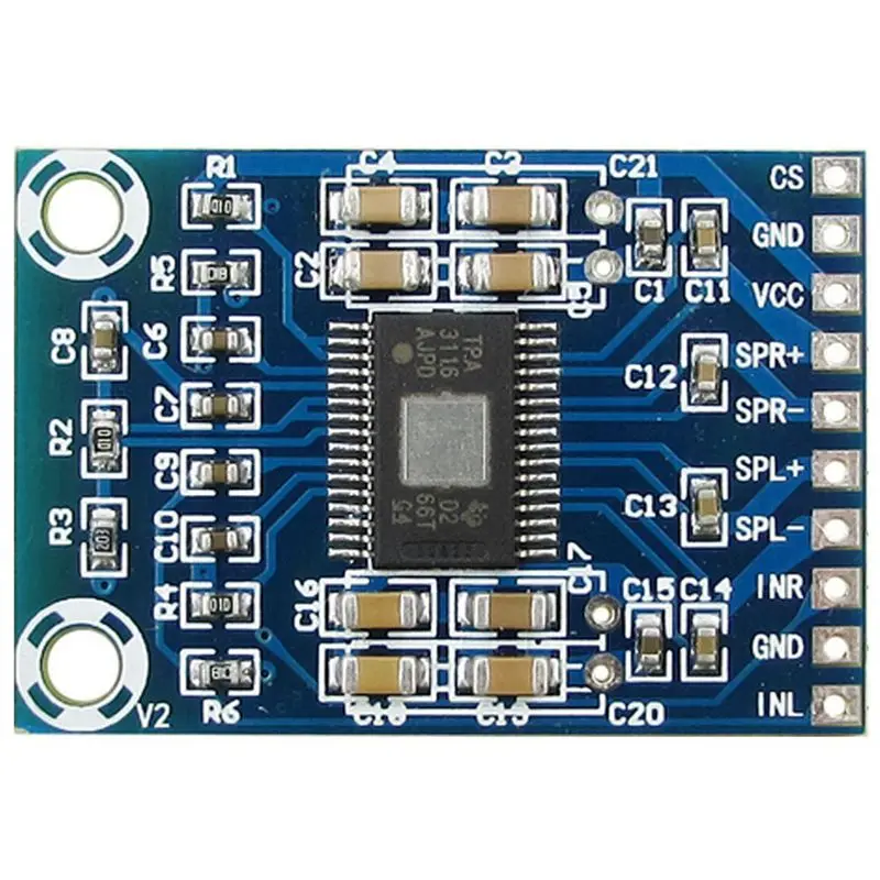 TPA3116D2 Mini Digital Power Audio Stereo Amplifier Board, Dual Channel 50W Class D DC 12-24V Ampli AMP Amplify Module
TPA3116D2 Mini Digital Power Audio Stereo Amplifier Board, Dual Channel 50W Class D DC 12-24V Ampli AMP Amplify Module
