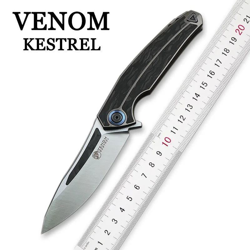 KEVIN JOHN VENOM New KESTREL Folding Knife M390 Blade Titanium + Carbon Fiber Handle Outdoor Camping Rescue Fruit Knife EDC Tool
KEVIN JOHN VENOM New KESTREL Folding Knife M390 Blade Titanium + Carbon Fiber Handle Outdoor Camping Rescue Fruit Knife EDC Tool