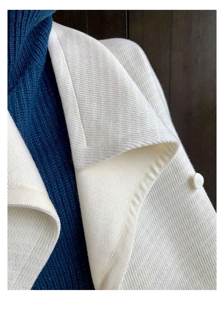 ZCSMLL Double sided tweed coat women's Wool long sleeve high quality color contrast cashmere large lapel cardigan top 
ZCSMLL Double sided tweed coat women's Wool long sleeve high quality color contrast cashmere large lapel cardigan top
