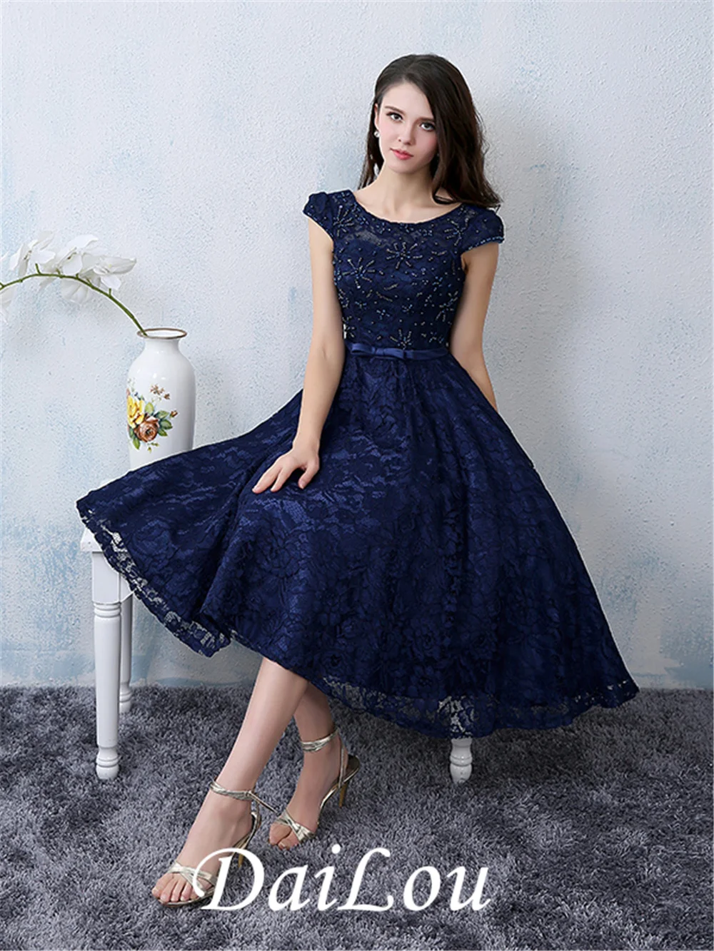 A-Line Cap Sleeve Beading Scoop Bowknot Knee-Length Lace Cocktail Dress 2021 
A-Line Cap Sleeve Beading Scoop Bowknot Knee-Length Lace Cocktail Dress 2021
