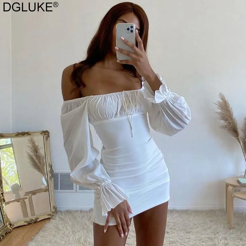 French Romantic White Mini Dress Square Neck Long Sleeve Bodycon Dress Women Sexy Birthday Party Dress For Holiday
French Romantic White Mini Dress Square Neck Long Sleeve Bodycon Dress Women Sexy Birthday Party Dress For Holiday