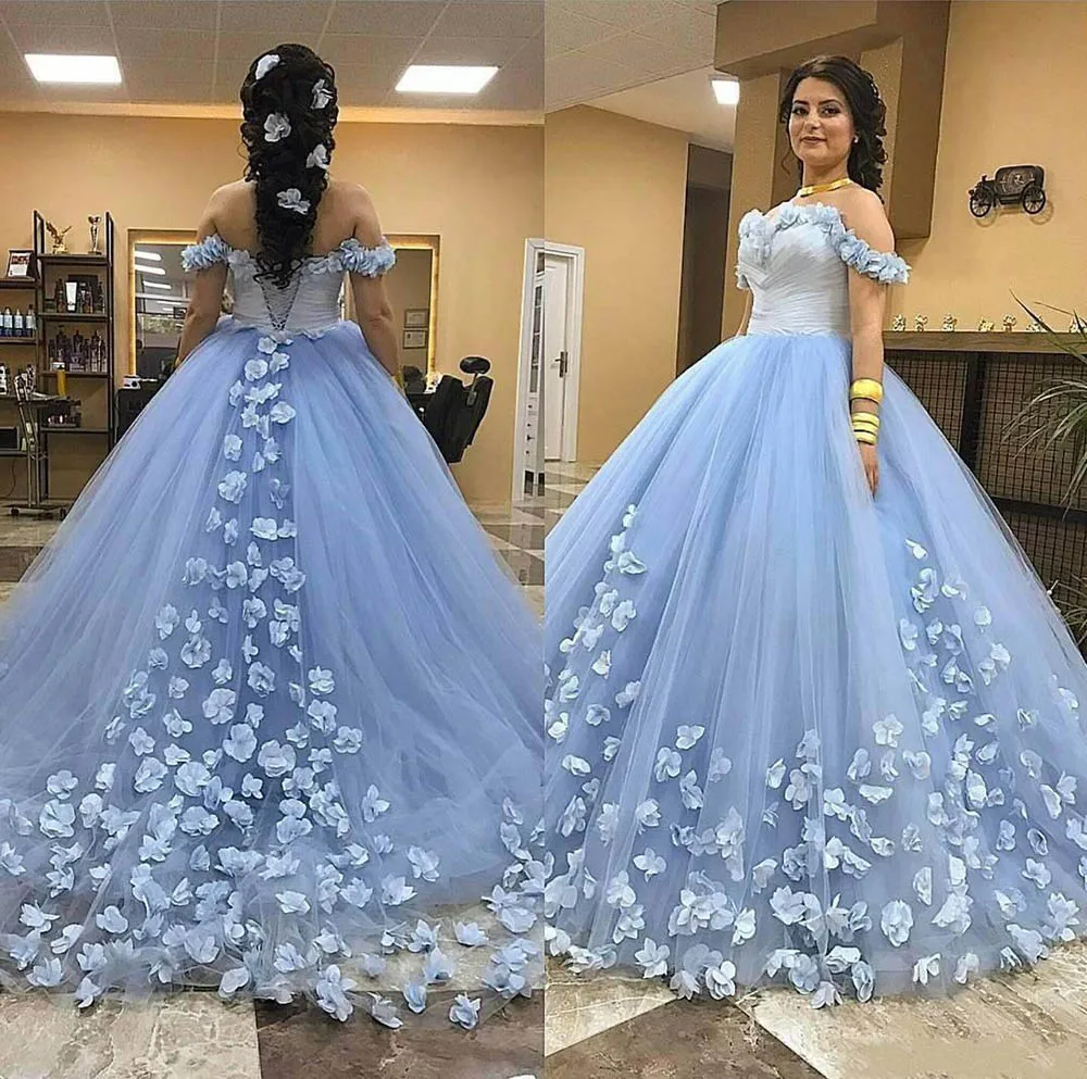 plus size dusty blue quinceanera dresses off shoulder lace up ball gown prom dress Handmade Flowers Tulle Sweet 15 Dresses Vesti
plus size dusty blue quinceanera dresses off shoulder lace up ball gown prom dress Handmade Flowers Tulle Sweet 15 Dresses Vesti