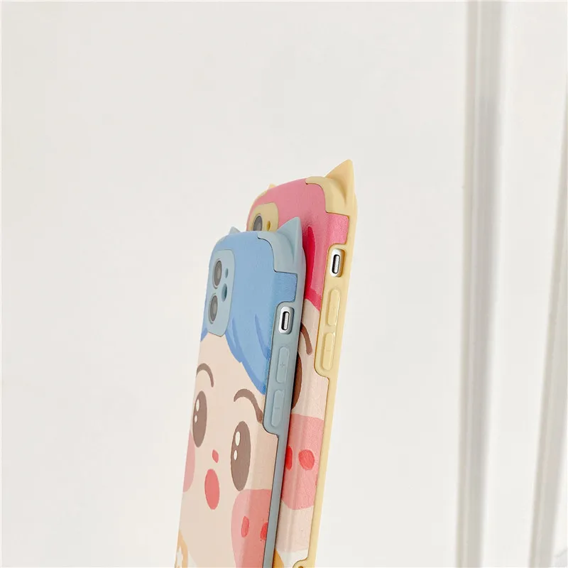 Cartoon big face Couple cat ear style phone Case for iPhone 12 Pro 11 X XR XS Max 7 8 plus 11Pro 12mini soft silicon back cover
Cartoon big face Couple cat ear style phone Case for iPhone 12 Pro 11 X XR XS Max 7 8 plus 11Pro 12mini soft silicon back cover