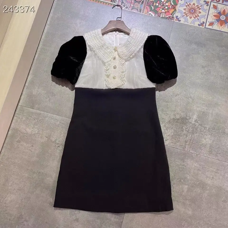 Fyion New 2021 Women Autumn Fashion Runway Mini Dress Half Sleeve Peter pan Collar Ladies Slim A-Line Patchwork Dresses
Fyion New 2021 Women Autumn Fashion Runway Mini Dress Half Sleeve Peter pan Collar Ladies Slim A-Line Patchwork Dresses