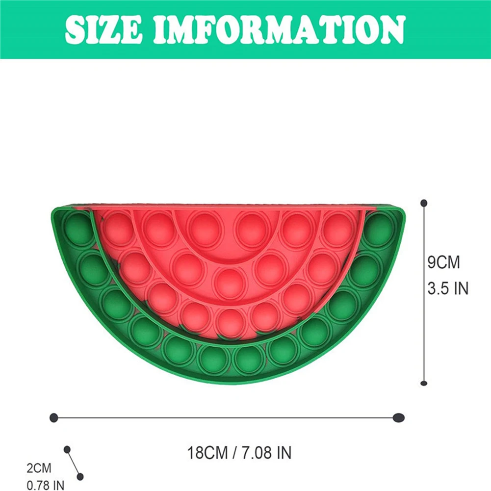 Watermelon Silicone Push Bubble Sensory Fidget Toys Anti-Stress Reliver Stress Squeeze Adults Children Decompression Toys
Watermelon Silicone Push Bubble Sensory Fidget Toys Anti-Stress Reliver Stress Squeeze Adults Children Decompression Toys