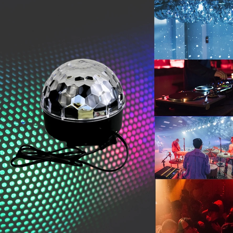 Club Light Mini RGB LED Crystal Magic Ball Stage Effect lamp Disco Party Music DJ beam lighting Voice control automatic 18W
Club Light Mini RGB LED Crystal Magic Ball Stage Effect lamp Disco Party Music DJ beam lighting Voice control automatic 18W
