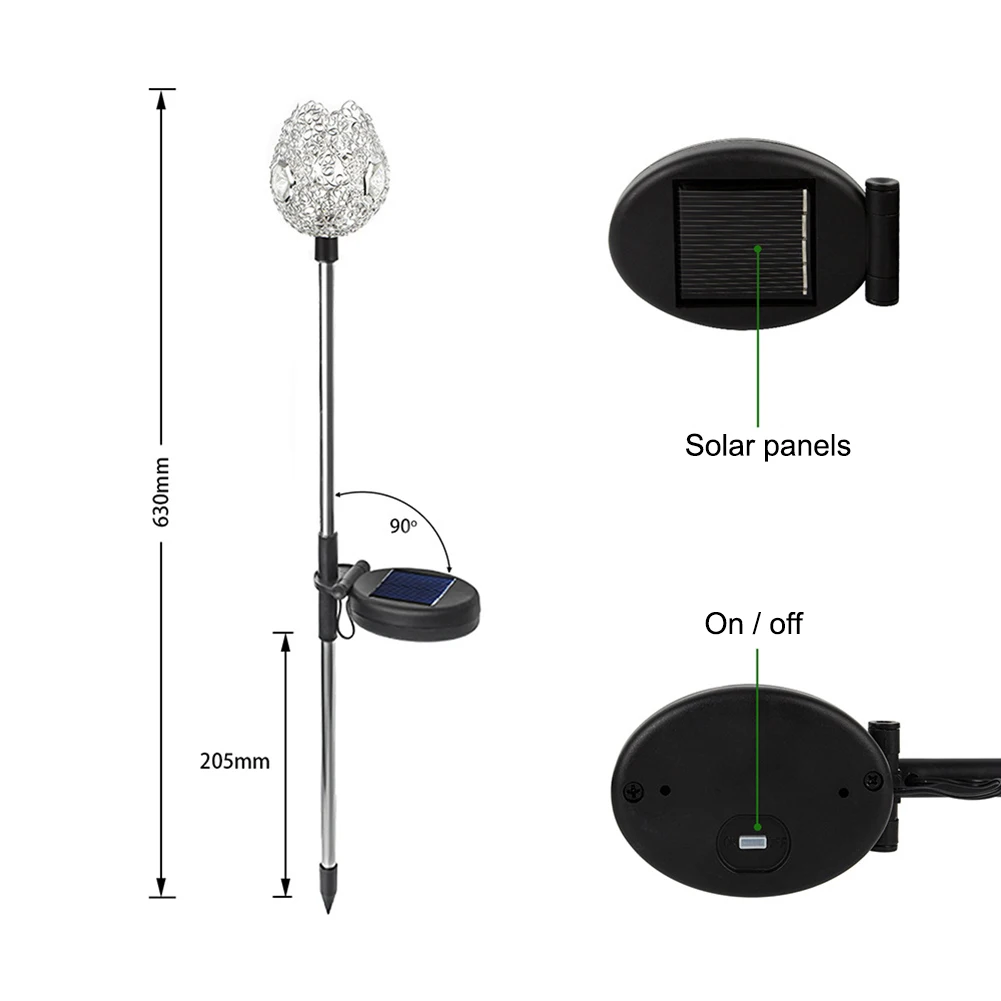 2 Pcs Crystal Flower Lawn Stake Lamps LED Solar Light Waterproof Outdoor Lighting Decoration For Garden Courtyard Pathway Patio
2 Pcs Crystal Flower Lawn Stake Lamps LED Solar Light Waterproof Outdoor Lighting Decoration For Garden Courtyard Pathway Patio