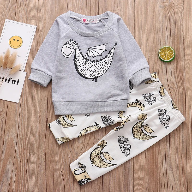 Autumn Newborn Baby Boys Clothing Sets Long Sleeve Cartoon Dinosaur Pattern Children Printed Pullover Kids Clothes 2Pcs Set
Autumn Newborn Baby Boys Clothing Sets Long Sleeve Cartoon Dinosaur Pattern Children Printed Pullover Kids Clothes 2Pcs Set