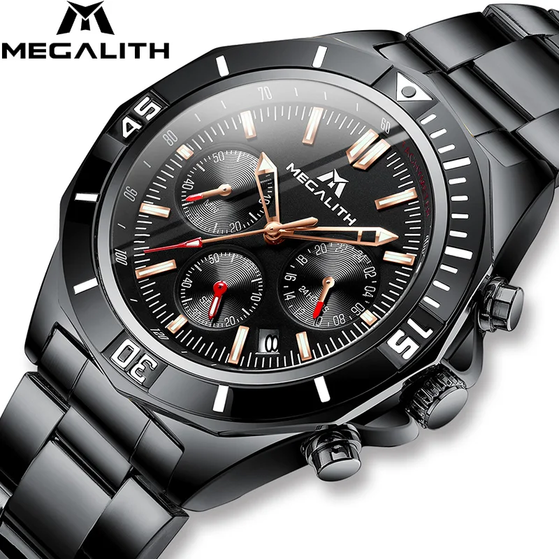 MEGALITH Montre Homme 2020 Лидирующий бренд кварцевые мужские часы наручные