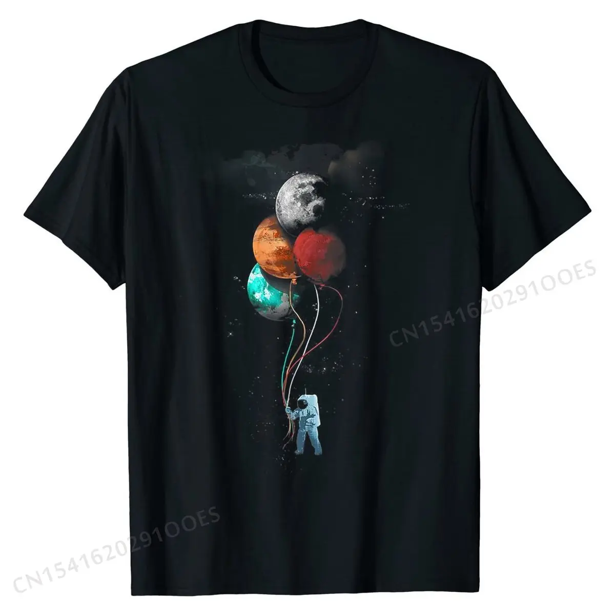 

The Spaceman's Trip - Astronaut Space Planets Balloons T-Shirt Cotton Tops Shirts Design New Summer T Shirt