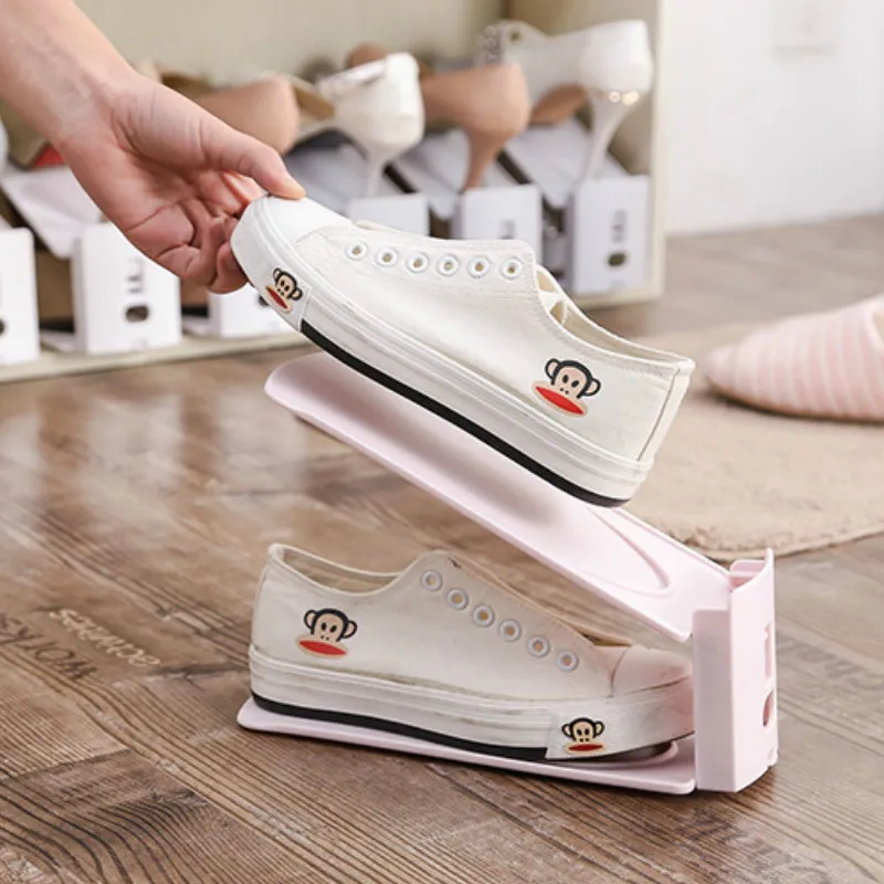 4 PCS Simple Adjustable Shoe Rack Economical Integrated Double-layer Shoe Support Household Shoe Cabinet Shoe Display Storage 
4 PCS Simple Adjustable Shoe Rack Economical Integrated Double-layer Shoe Support Household Shoe Cabinet Shoe Display Storage