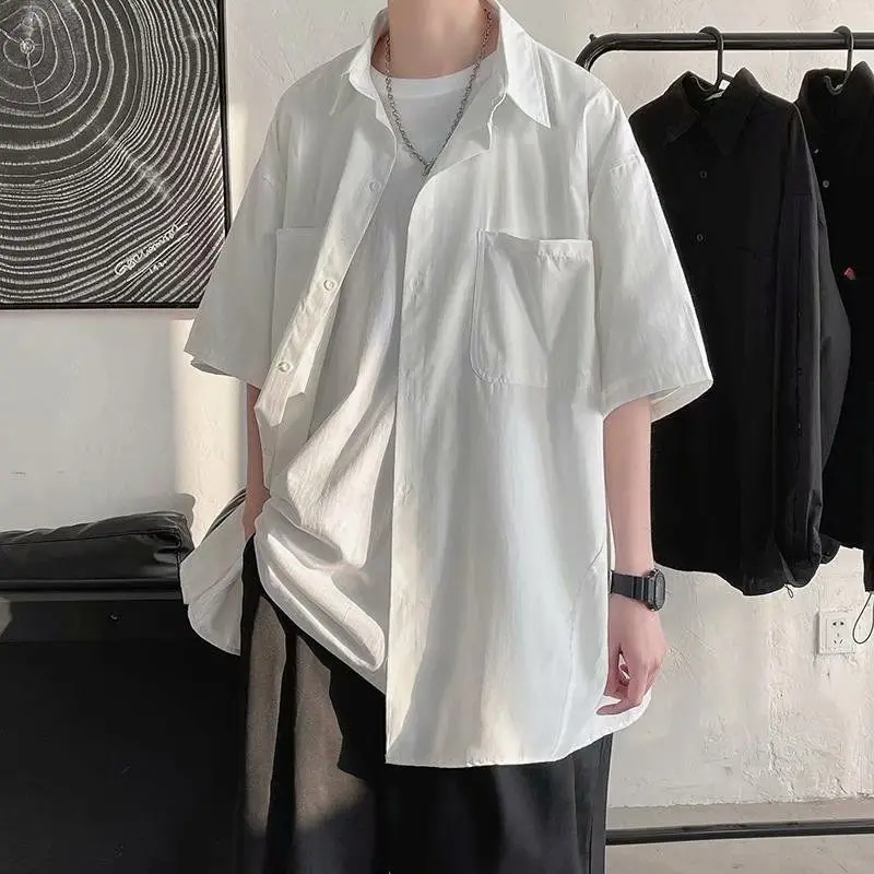 Shirt Men Summer Hong Kong-style Thin solid Short-sleeve Shirts All-match youth cool Casual coat fashion street Male clothing
Shirt Men Summer Hong Kong-style Thin solid Short-sleeve Shirts All-match youth cool Casual coat fashion street Male clothing