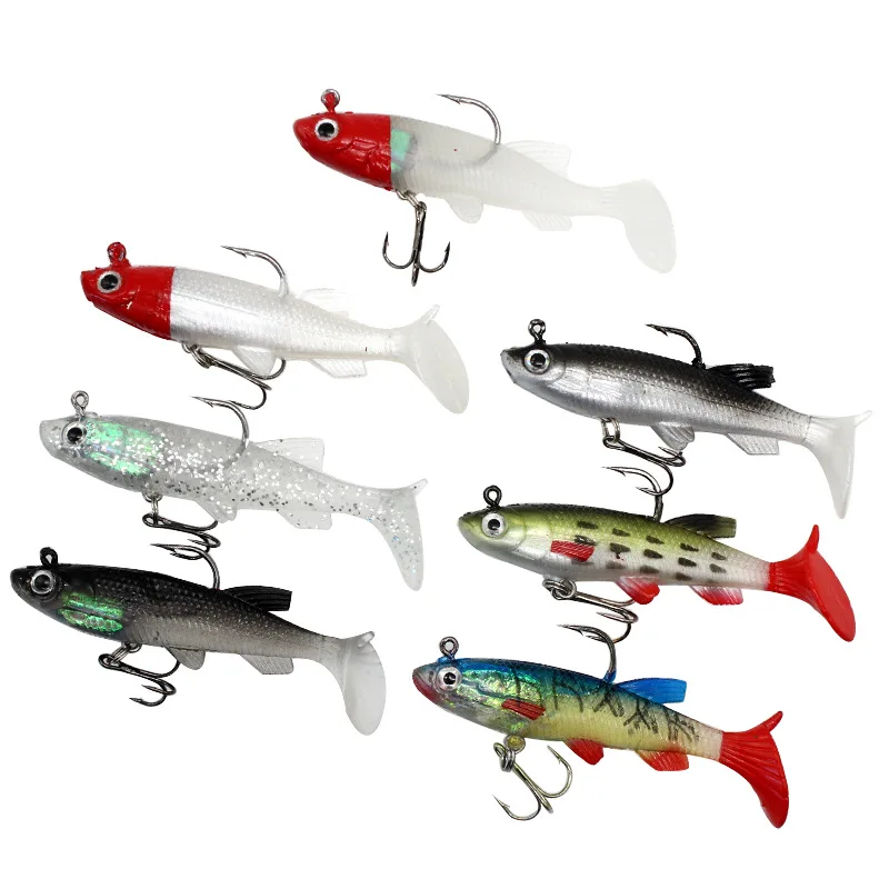 Soft Lead Fish 8.5cm/14g T Shape Tail Fishing bait lures with 2 Hooks Fly Fishing Lure Wobbler Swimbait Silicone Artificial Bait
Soft Lead Fish 8.5cm/14g T Shape Tail Fishing bait lures with 2 Hooks Fly Fishing Lure Wobbler Swimbait Silicone Artificial Bait