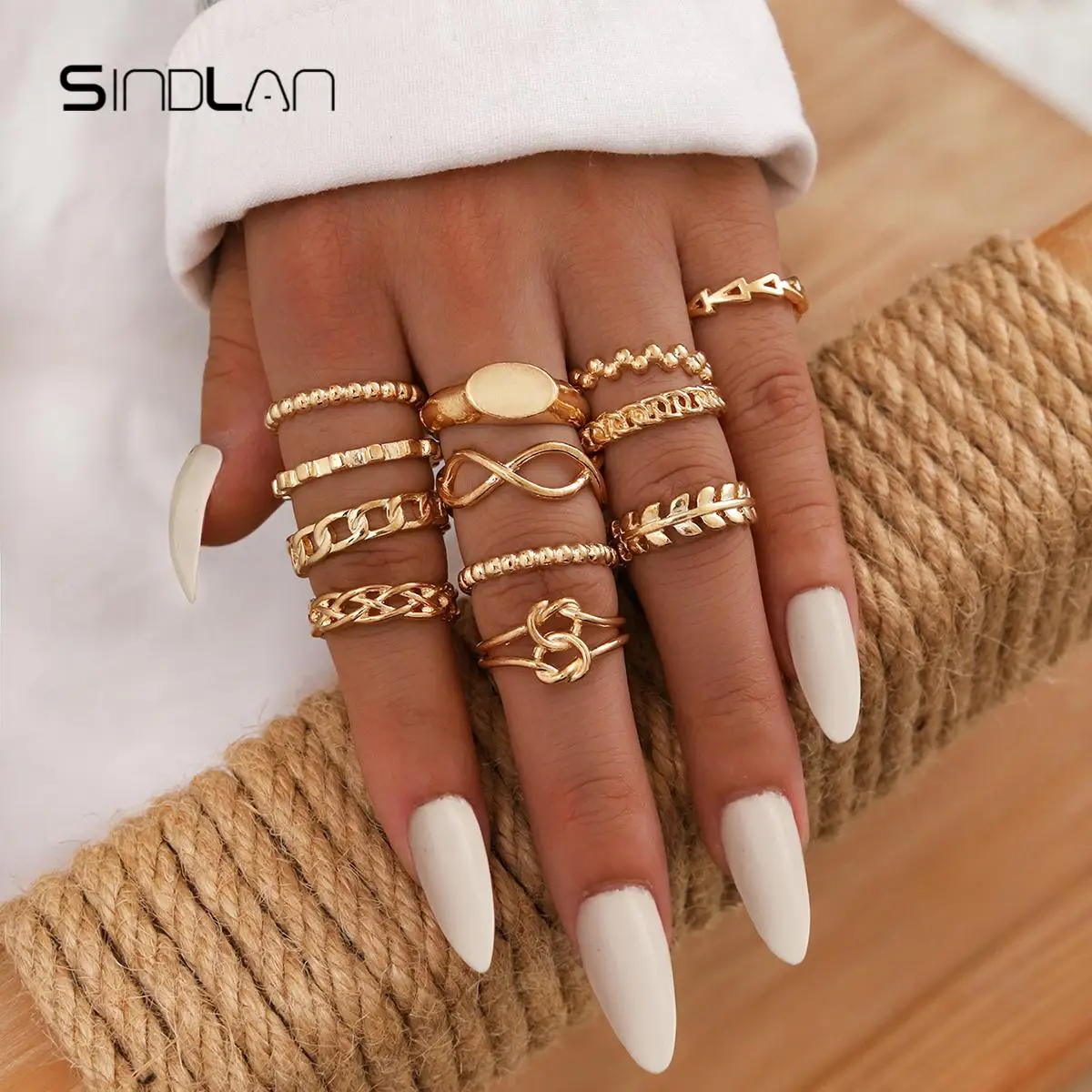 Sindlan 13Pcs Vintage Evil Eye Gold Color Rings for Women Boho Chain Leaf Stranger Things Set Couple Emo Fashion Jewelry Anillos
Sindlan 13Pcs Vintage Evil Eye Gold Color Rings for Women Boho Chain Leaf Stranger Things Set Couple Emo Fashion Jewelry Anillos