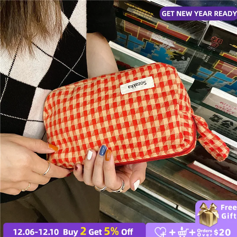 Plaid Contrast Color Women Cosmetic Bag Vintage Leopard Print Ladies Clutch Purse Handbags Girls Student Canvas Storage Bags
Plaid Contrast Color Women Cosmetic Bag Vintage Leopard Print Ladies Clutch Purse Handbags Girls Student Canvas Storage Bags