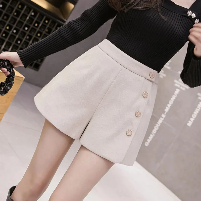 Front Buttons Shorts for Women High Waist Zipper Fly Women Shorts Black Elegant Shorts Woolen shorts loose a-line pants clothes
Front Buttons Shorts for Women High Waist Zipper Fly Women Shorts Black Elegant Shorts Woolen shorts loose a-line pants clothes