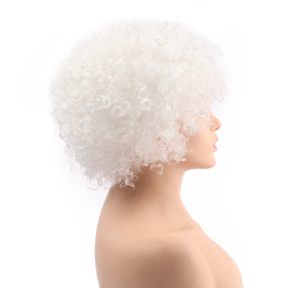 12" Short White Black Kinky Curly Synthetic Afro Wigs for Women Costume 70s Disco Cosplay Party Halloween Heat Resistant
12" Short White Black Kinky Curly Synthetic Afro Wigs for Women Costume 70s Disco Cosplay Party Halloween Heat Resistant