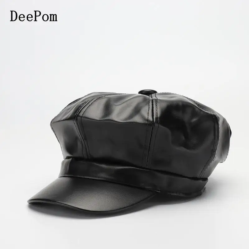 DeePom Leather Cap Hat Women Autumn Winter Newsboy Cap Beret Femme Hats For Baby Black Ladies Fashion Vintage Hats Beret
DeePom Leather Cap Hat Women Autumn Winter Newsboy Cap Beret Femme Hats For Baby Black Ladies Fashion Vintage Hats Beret