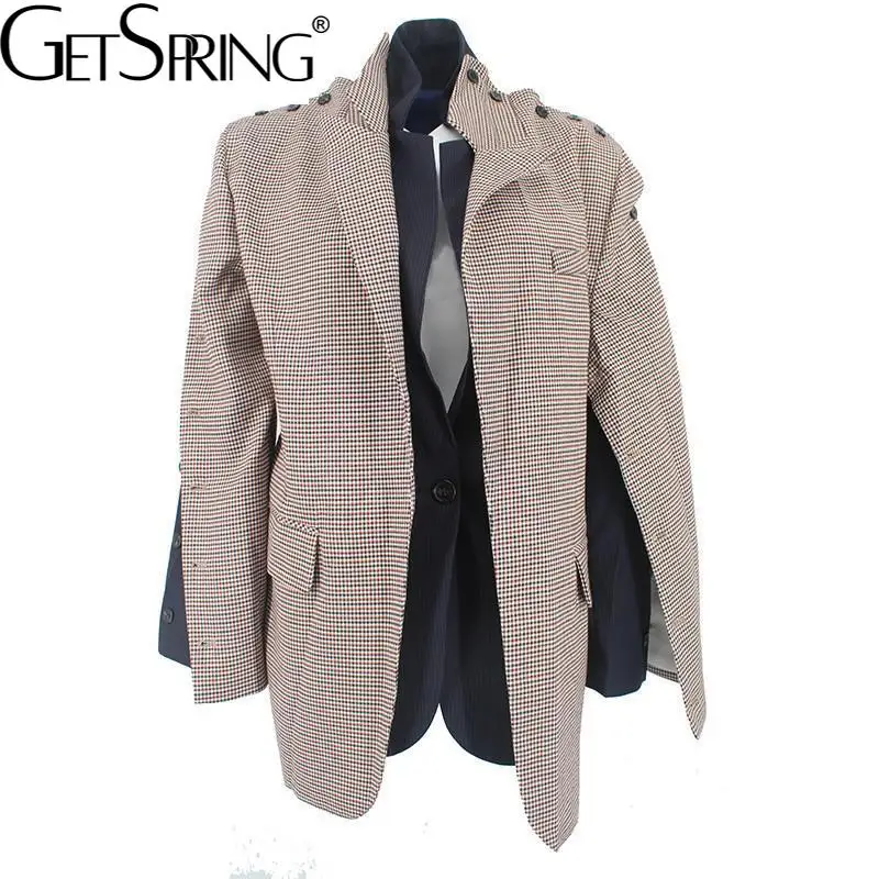 GetSpring Women Blazer Plaid Patchwork Fake Two Suit Coats Single Button Ladies Coat Loose Long Women's Suit Jacket 2021 Fashion
GetSpring Women Blazer Plaid Patchwork Fake Two Suit Coats Single Button Ladies Coat Loose Long Women's Suit Jacket 2021 Fashion