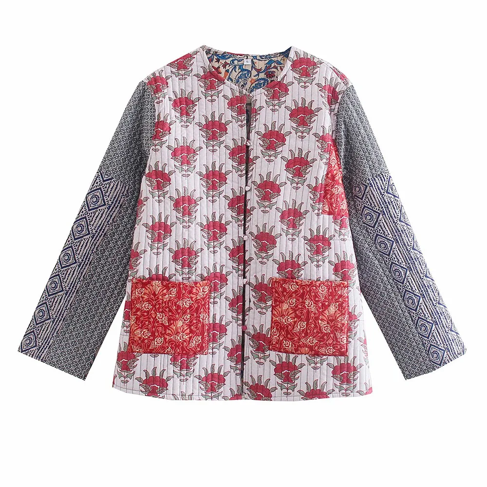 ZA winter warm new women's double-sided padded jacket with white cotton round neck multicolor long-sleeved down jacket
ZA winter warm new women's double-sided padded jacket with white cotton round neck multicolor long-sleeved down jacket