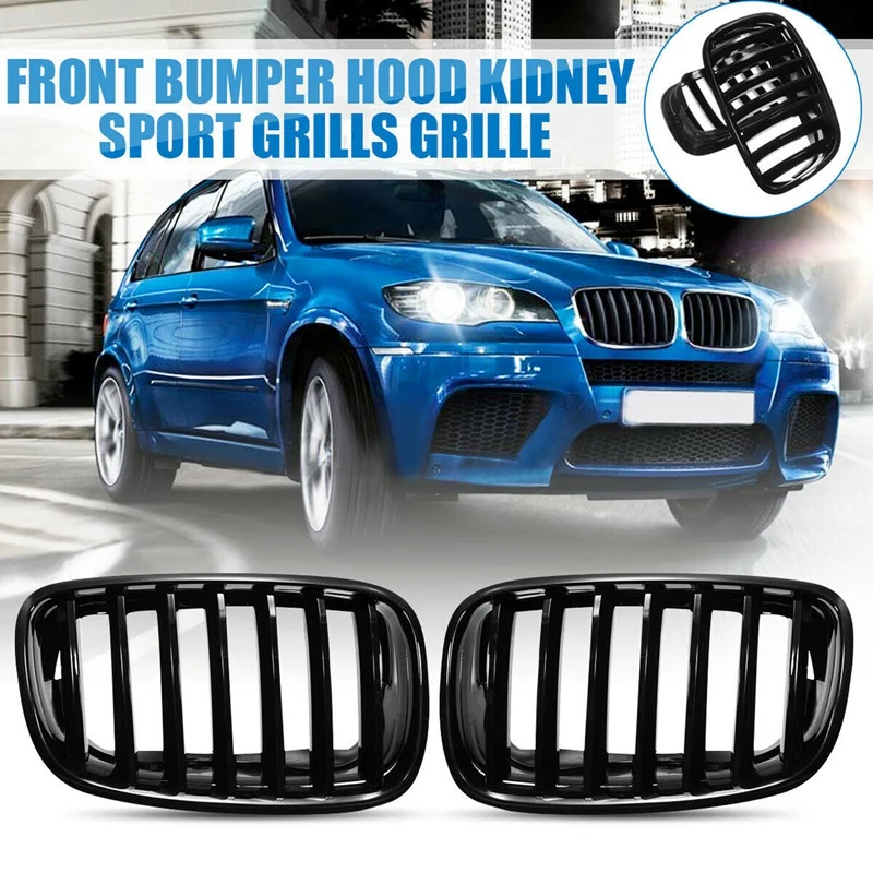 Car Front Hood Kidney Sport Grills Glossy Black Pair For-BMW X5 X6 E70 E71 2007-2013
Car Front Hood Kidney Sport Grills Glossy Black Pair For-BMW X5 X6 E70 E71 2007-2013