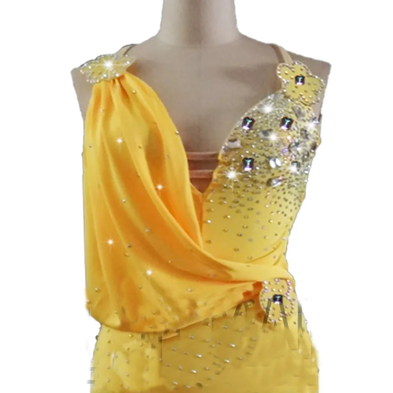 Latin Dance Dress Lady Irregular Sexy Backless Salsa Rumba Cha Cha Samba Competition Wear Yellow Performance Clothes DN6180
Latin Dance Dress Lady Irregular Sexy Backless Salsa Rumba Cha Cha Samba Competition Wear Yellow Performance Clothes DN6180