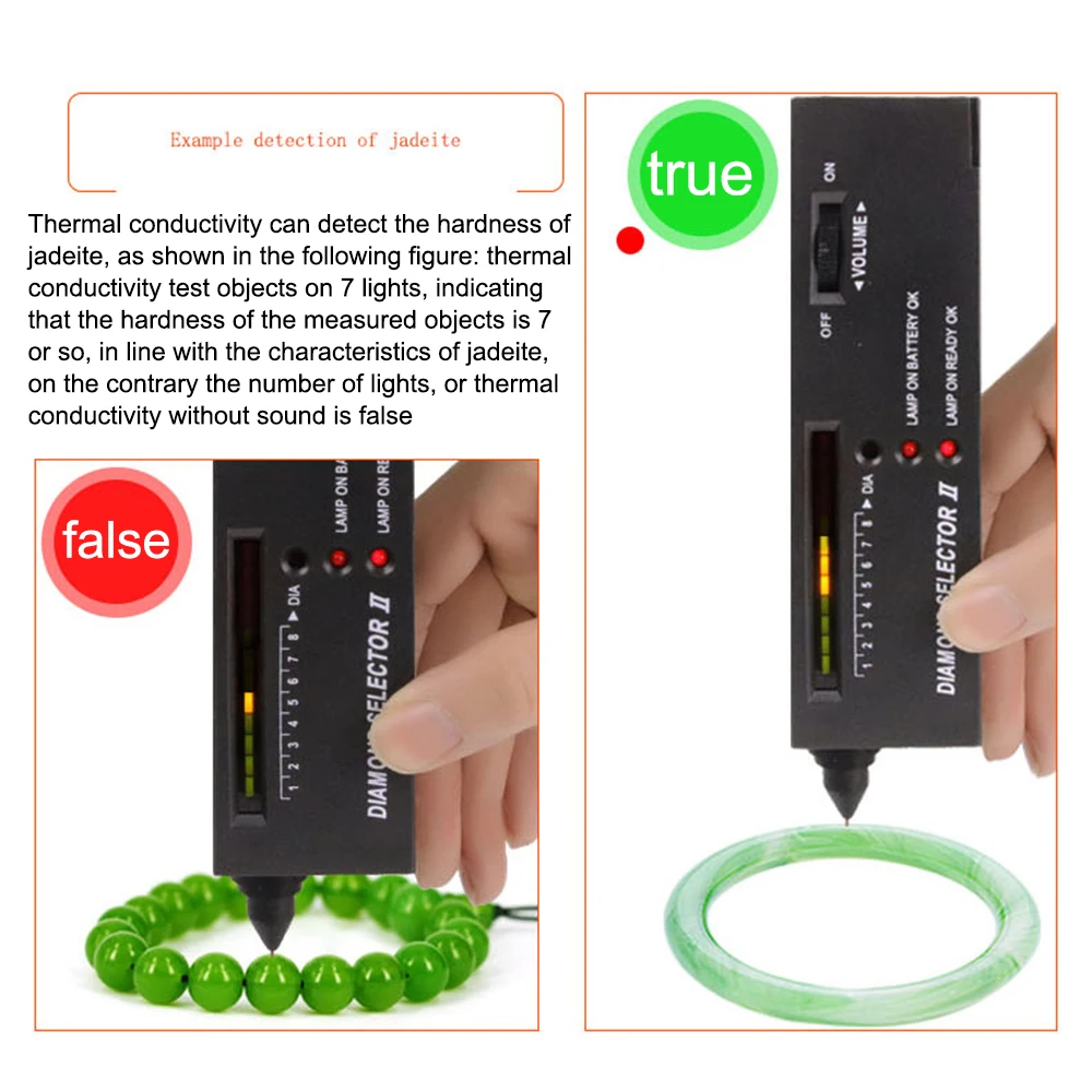 Professional High Accuracy LED Diamond Indicator Tester Jewelry Jade Diamond detector Gemstone Tester Gem Selector Test Pen Tool
Professional High Accuracy LED Diamond Indicator Tester Jewelry Jade Diamond detector Gemstone Tester Gem Selector Test Pen Tool