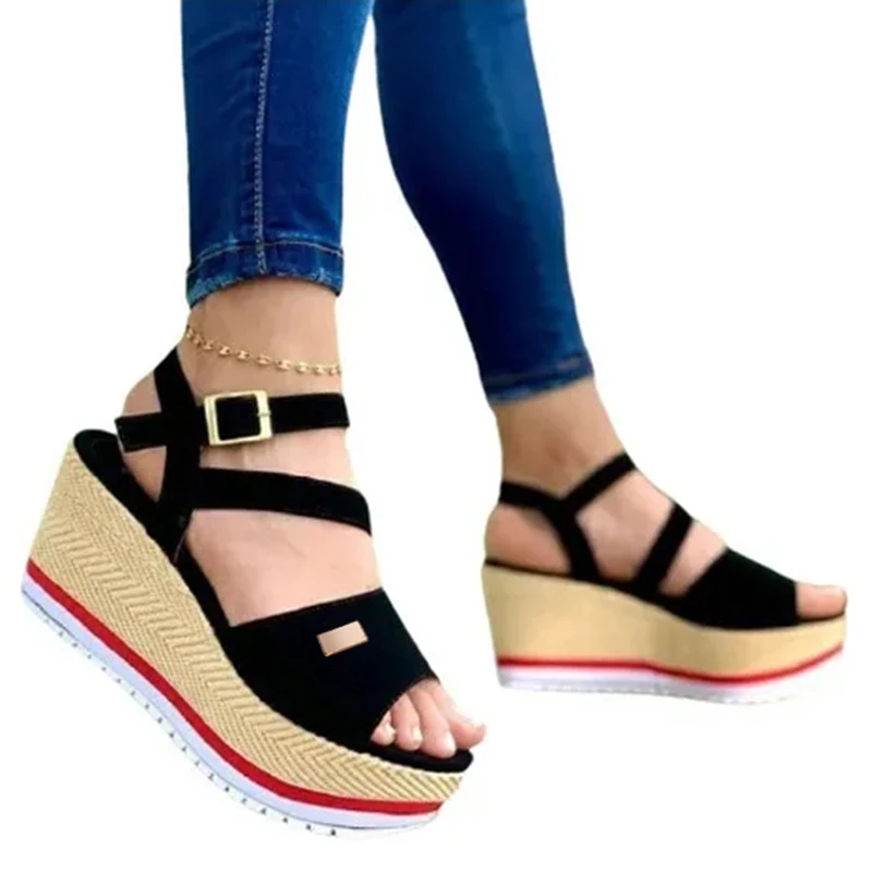 2021 New Thick Soled Sandals Women Summer Platform Sandals Female Fish Mouth Lady Sexy Buckle Slope Sandalias Mujer Wedges
2021 New Thick Soled Sandals Women Summer Platform Sandals Female Fish Mouth Lady Sexy Buckle Slope Sandalias Mujer Wedges