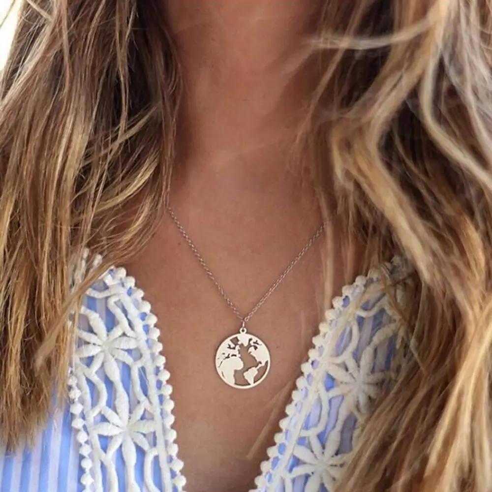 Fashion Vintage Origami World Map Necklace Women Geometric Necklace Round Necklace Circle Necklaces & Pendants Choker Jewelry
Fashion Vintage Origami World Map Necklace Women Geometric Necklace Round Necklace Circle Necklaces & Pendants Choker Jewelry