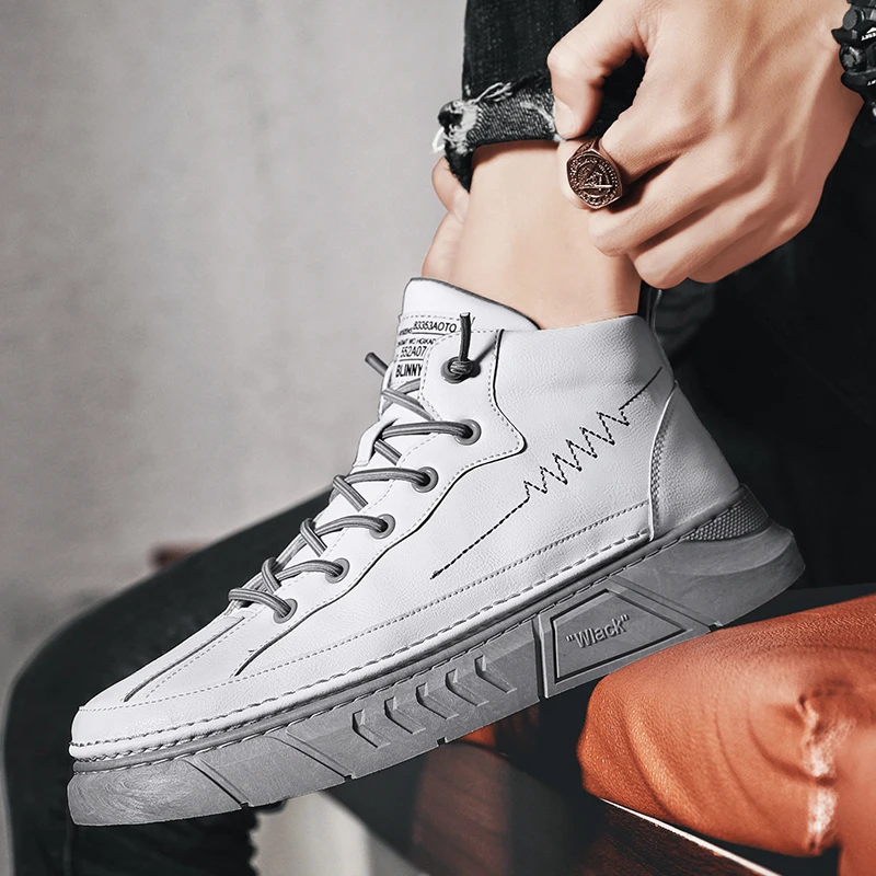 Autumn Casual Shoes For Men Black Mens Pu Leather Footwear High Top Men Walking Shoes Hard-Wearing Casual Sneakers Man
Autumn Casual Shoes For Men Black Mens Pu Leather Footwear High Top Men Walking Shoes Hard-Wearing Casual Sneakers Man