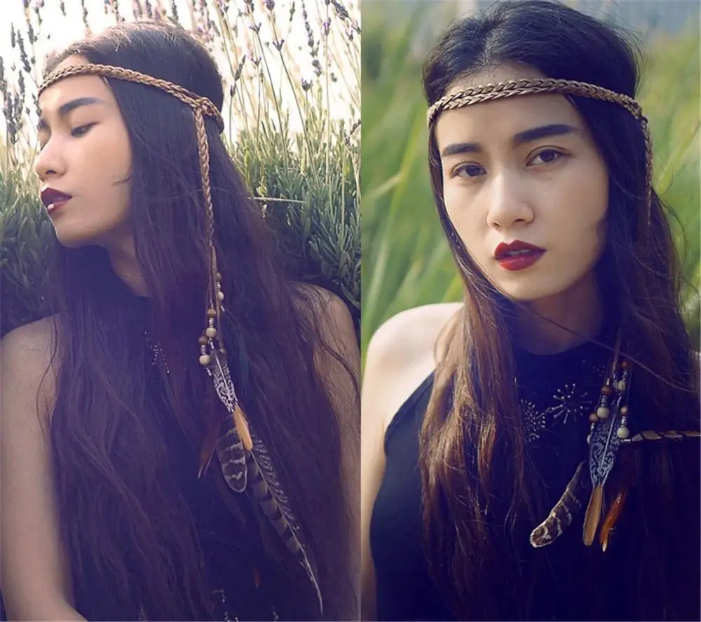 Boho Ethnic Peacock Feather Headdress Hair Accessories Indian Tribal Hippie Wig Ramie Festival Hair Band Feather Hair Jewelry
Boho Ethnic Peacock Feather Headdress Hair Accessories Indian Tribal Hippie Wig Ramie Festival Hair Band Feather Hair Jewelry