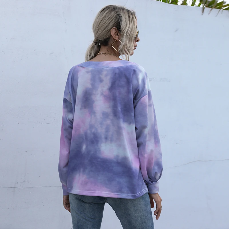 Shyloli Sexy V-neck Tie-dye Loose Button Top Blusas Clothes Ladies Lantern Sleeve Fashion Pullover Women Autumn And Winter New
Shyloli Sexy V-neck Tie-dye Loose Button Top Blusas Clothes Ladies Lantern Sleeve Fashion Pullover Women Autumn And Winter New