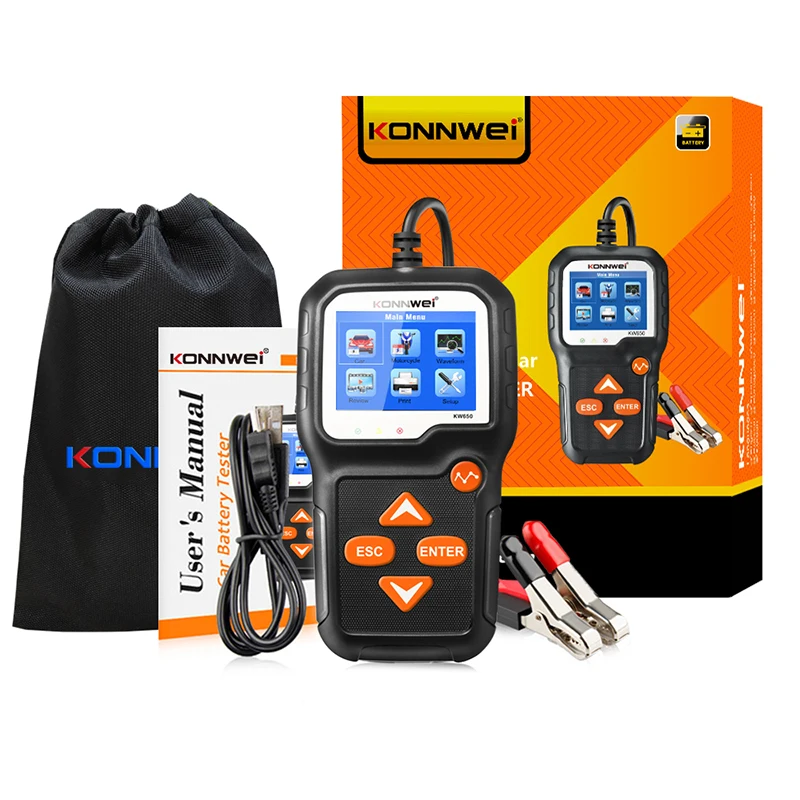 KW650 Battery Tester 12V 6V Car Motorcycle Battery System Analyzer 2000CCA Charging Crank Test Tools For Car
KW650 Battery Tester 12V 6V Car Motorcycle Battery System Analyzer 2000CCA Charging Crank Test Tools For Car