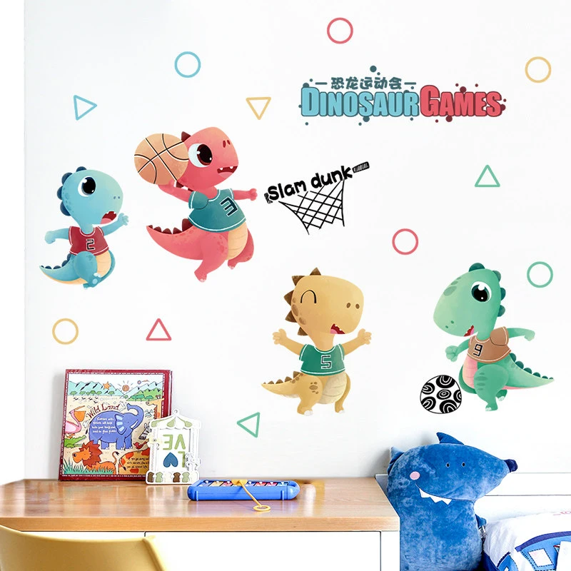 Cartoon Sports Dinosaur Games Self-adhesive Wall Sticker For Kids Room Decor Stickers Home Decor Bedroom Living Room Background
Cartoon Sports Dinosaur Games Self-adhesive Wall Sticker For Kids Room Decor Stickers Home Decor Bedroom Living Room Background