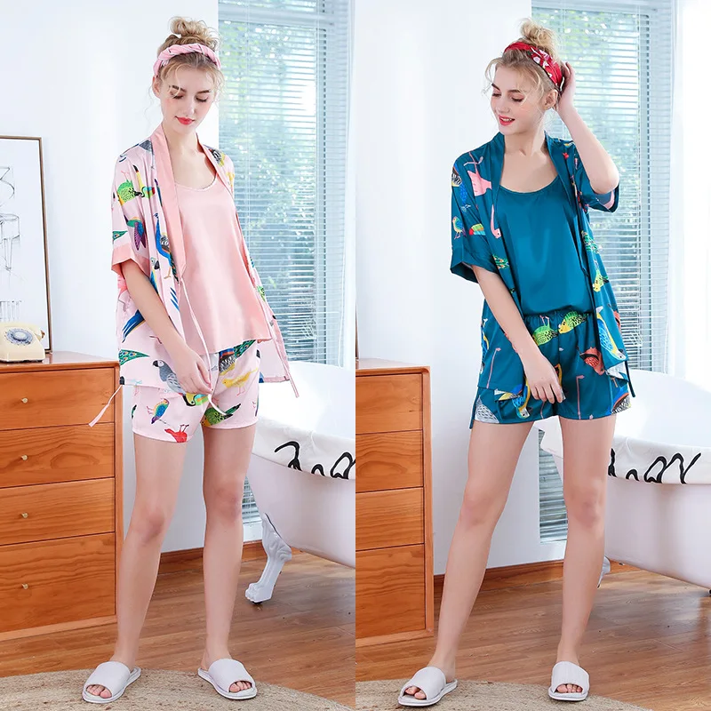 2021 Summer Silk Pajamas for Women , Suspenders, Shorts, Robes, Three Piece Household Clothes Pj Sets Cute Kawaii
2021 Summer Silk Pajamas for Women , Suspenders, Shorts, Robes, Three Piece Household Clothes Pj Sets Cute Kawaii