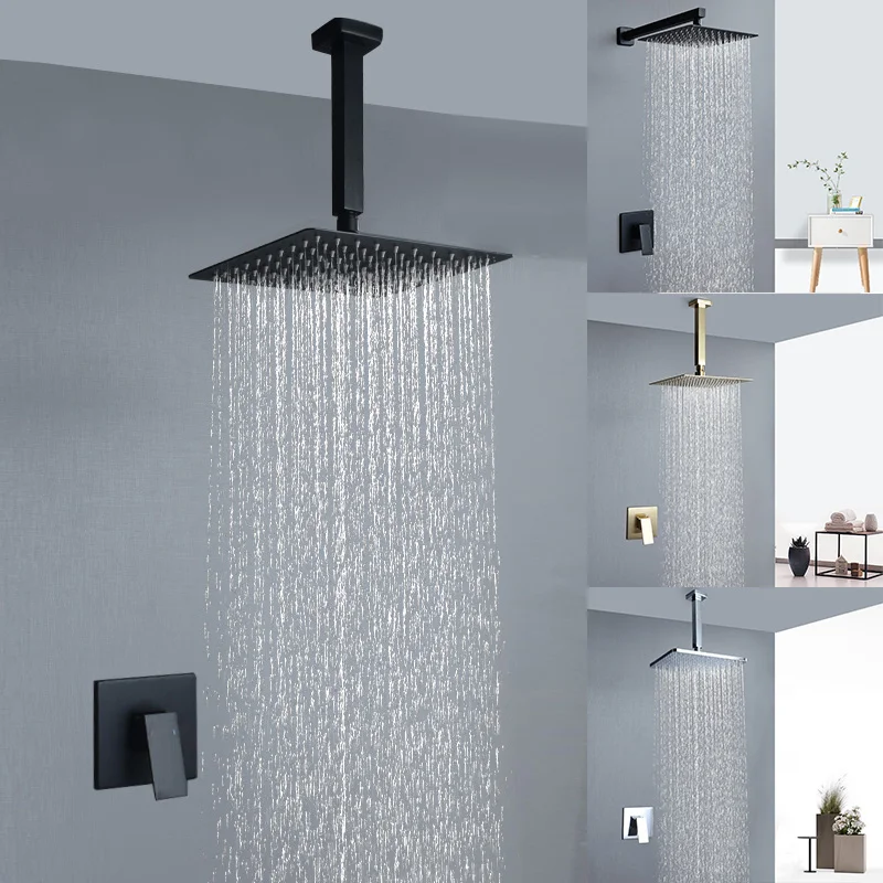 In Wall Mounted Concealed Square Top Overhead Shower System Set Brass Faucet Mixer Hot and Cold 10/12 Inch Matt Bla Gold
In Wall Mounted Concealed Square Top Overhead Shower System Set Brass Faucet Mixer Hot and Cold 10/12 Inch Matt Bla Gold