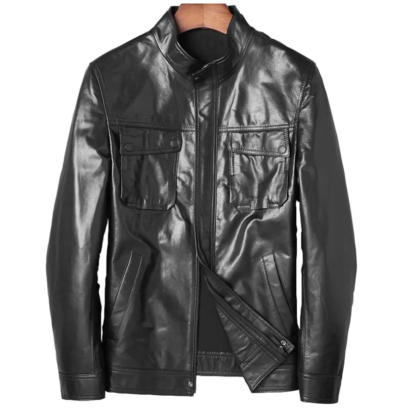 New Genuine Leather Jacket Motorcycle Mens Leather Jackets Men Spring Autumn Sheepskin Coat Short Slim
New Genuine Leather Jacket Motorcycle Mens Leather Jackets Men Spring Autumn Sheepskin Coat Short Slim