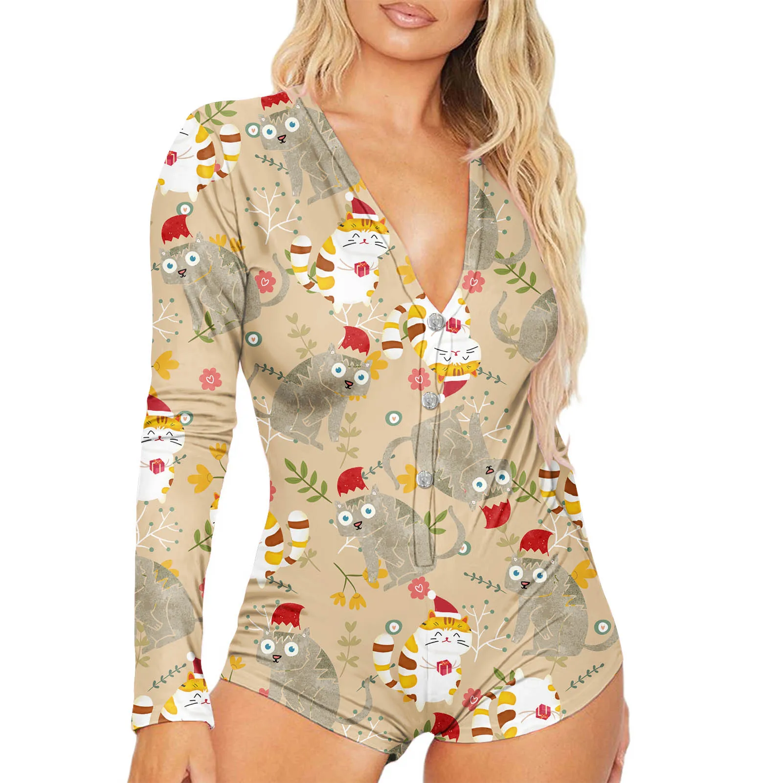 HYCOOL Free Shipping Christmas Items For Women Clothing Fashion Xmas Women Onesie Bodysuit Custom Sexy V Neck Long Sleeve Romper
HYCOOL Free Shipping Christmas Items For Women Clothing Fashion Xmas Women Onesie Bodysuit Custom Sexy V Neck Long Sleeve Romper