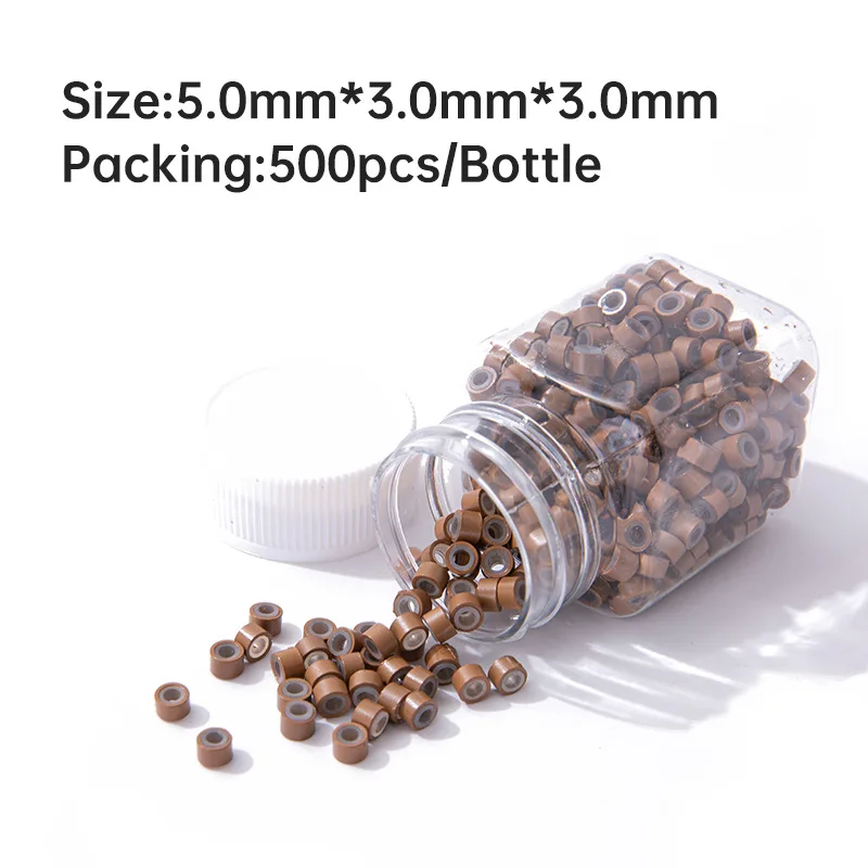 Hair Ring 500 Pcs 5.0mm*3.0mm Microring Con Vite Silicone Micro Rings/beads for Hair Extensions Optional Hair Extensions Tools
Hair Ring 500 Pcs 5.0mm*3.0mm Microring Con Vite Silicone Micro Rings/beads for Hair Extensions Optional Hair Extensions Tools