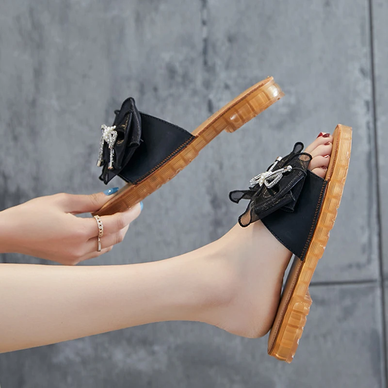 Flat Shoes Butterfly-Knot Sandals Slippers Women Outdoor Casual Jelly Soft Sole Comfortable and Breathable Pearl Open Toe Slides
Flat Shoes Butterfly-Knot Sandals Slippers Women Outdoor Casual Jelly Soft Sole Comfortable and Breathable Pearl Open Toe Slides