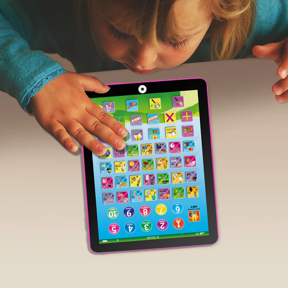 

Электронный Обучающий планшет для малышей, ABC, цифры слов, ролевые игрушки, цветные игры, музыка, интерактивный продукт для родителей и детей