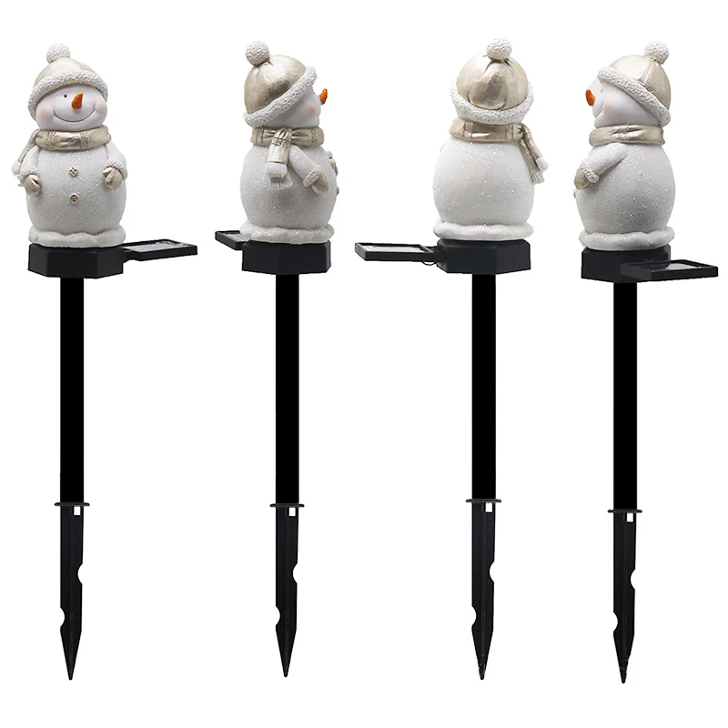 

1 Pc Solar Powered Stake Lawn Light Lamp Christmas Snowman Ground Lamp Yard Garden Stake Warm White LED Light Outdoor Lighting