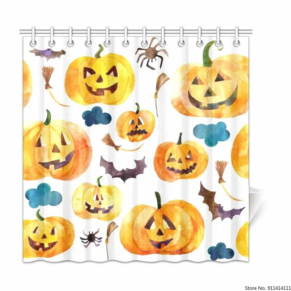 Waterproof Fabric Shower Curtain with Hooks Pumpkin bat Halloween Bathroom Curtains Machine Washable No Fading Durable Bathroom
Waterproof Fabric Shower Curtain with Hooks Pumpkin bat Halloween Bathroom Curtains Machine Washable No Fading Durable Bathroom