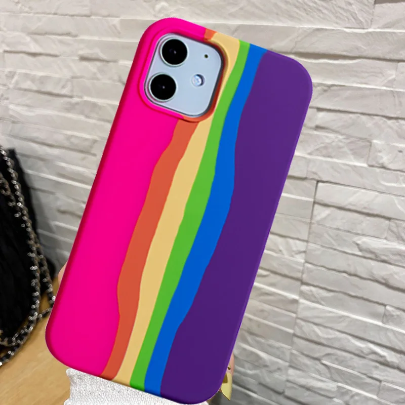 Rainbow New Colors Phones Cases For IPhone 11 12 Pro7 8 Plus Funda Iphones Xs Max Xr Se2020 Liquid Silica Full Back Cover
Rainbow New Colors Phones Cases For IPhone 11 12 Pro7 8 Plus Funda Iphones Xs Max Xr Se2020 Liquid Silica Full Back Cover