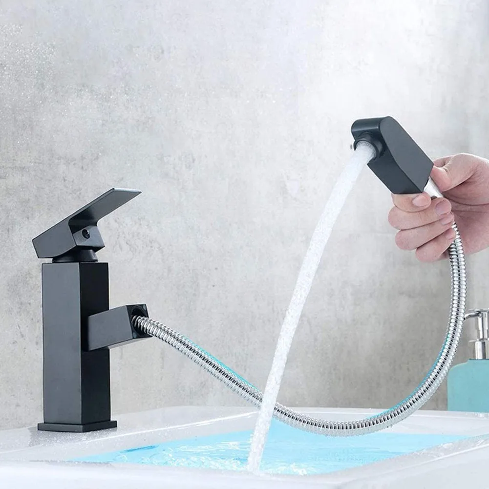 Square Black Matte Pull Out Faucet Bathroom Kitchen Hot Cold Water Mixer Tap Basin Sprayer Faucet Single Handle Deck Mounted
Square Black Matte Pull Out Faucet Bathroom Kitchen Hot Cold Water Mixer Tap Basin Sprayer Faucet Single Handle Deck Mounted